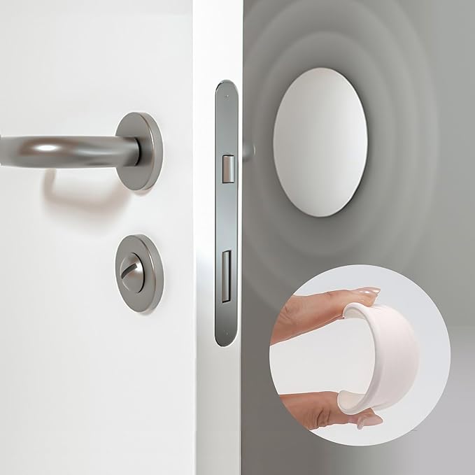 Door Stoppers - 3.14" White Door Stoppers for Wall (8 Pack), with Heavy-Duty Adhesive - Wall Protector & Shock-Absorbent Protectors from Door Knobs - Prevents Scratches on Walls & Doors