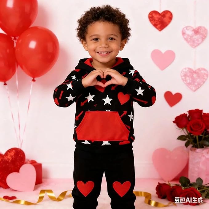 2-6T Toddler Baby Boy Clothes Color Blocking Hoodies + Pants Fall Winter Outfits
