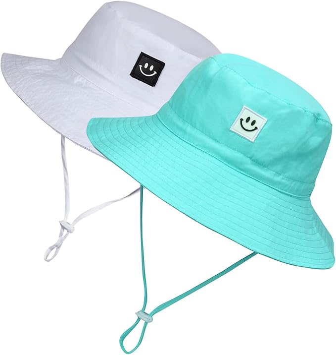 MaxNova Baby Sun Hat Smile Face UPF 50+ Toddler Bucket Hat for Boys Girls 0-7 Years