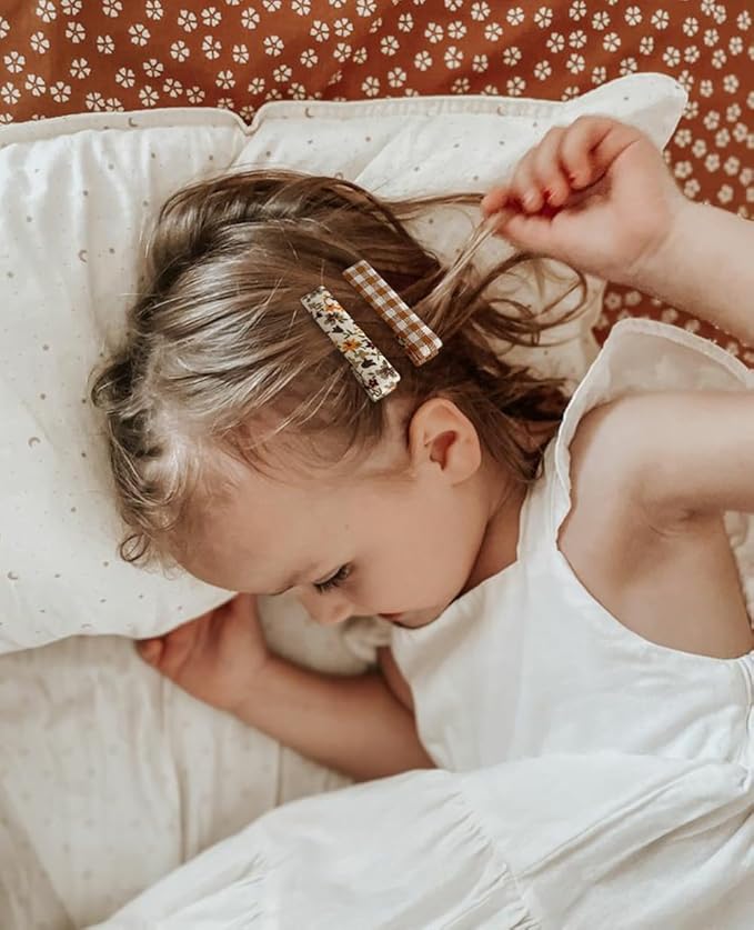 Cherssy Floral Hair Clips for Girls, 28Pcs Fully Lined Alligator Clips for Fine Hair, Handmade Hair Accessories and Barrettes for Baby Toddler Kid School Girls