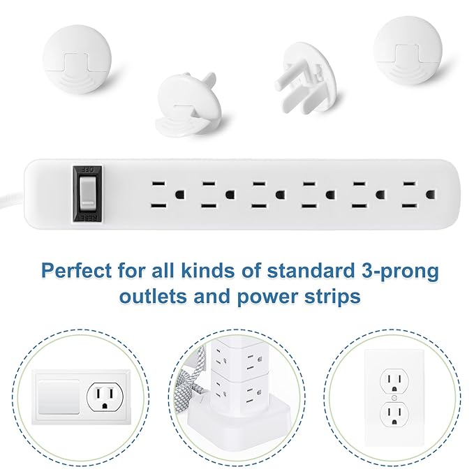 PRObebi Outlet Covers Baby Proofing White - 76 Pack Plug Covers for Electrical Outlets, Child Proof Socket Covers, Baby Safety Products for Home, Office, Easy Insatllation