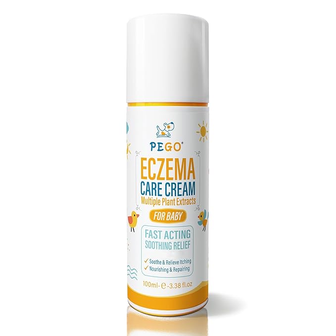 AOAO Baby Eczema Cream - Kids Eczema Therapy & Relief Body Cream, Nourishing Skin Protectant Soothes & Relieves Dry, Hypoallergenic, Fragrance & Steroid-Free (100ml, Fl Oz, 3.38) (White+)