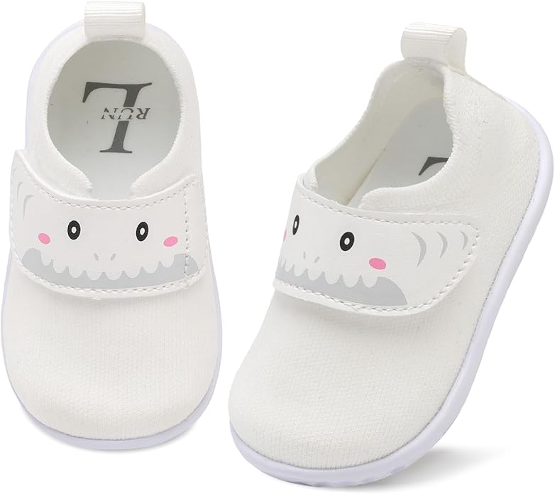 L-RUN Baby Shoes Boys Girls First Walking Shoes Infant Sneakers Toddler Crib Shoes Lightweight Breathable Non-Slip Soles