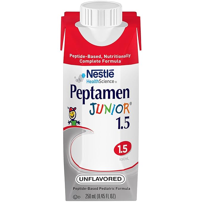 Peptamen Junior 1.5, Calorically Dense Tube Feeding Formula, for GI-Impaired Children Ages 1-13 Years (1.5 kcal/mL), Unflavored, 8.45 Fl Oz, 24 Count