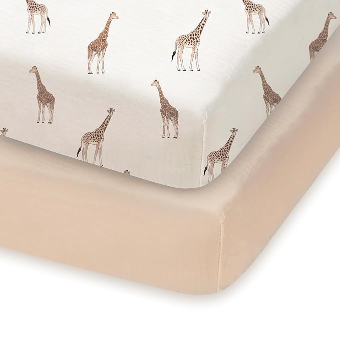 Pack and Play Sheets Fitted 2 Pack, 38x26 Graco Pack n Play Sheets for Playard & Travel Crib Mattress, Ultra Soft Jersey Knit, Breathable Stretchy Deep Pocket, Compatible with Mini Cribs