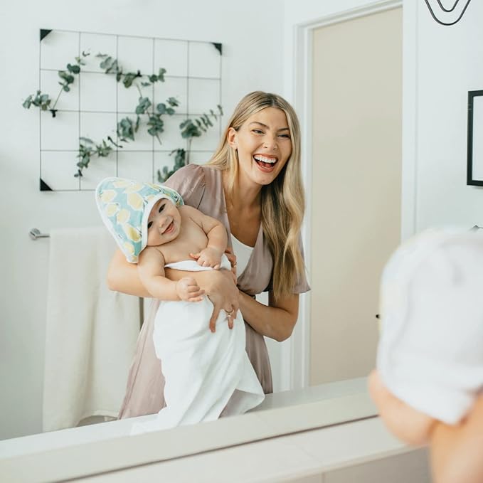 aden + anais Essentials Hooded Baby Bath Towel, Super Soft 100% Cotton, 2 Pack, Farm to Table