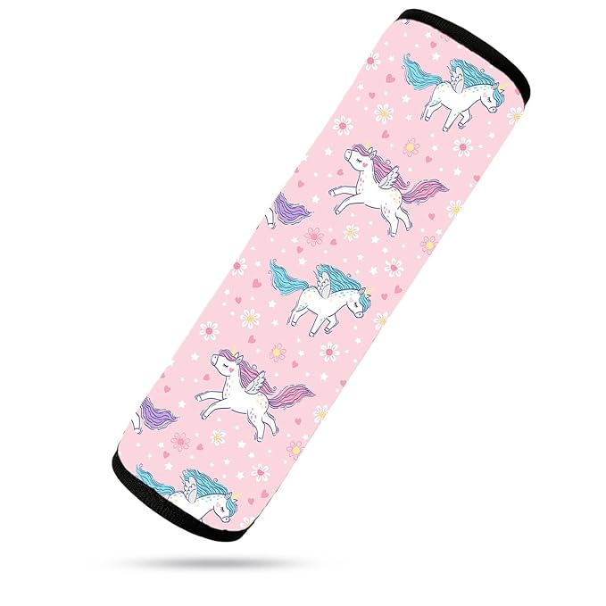 Seat Belt Cover for Kids, Seat Belt Pad for Boys Girls, Car Seat Straps Shoulder Pads for Kids, Kid's Seat Belt Cushion, Shoulder Strap Pad, 1 Piece （Pink Unicorn）