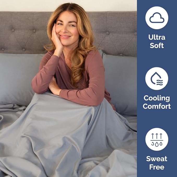 Full XL Size 4 Piece Sheet Set - Comfy Breathable & Cooling Bed Sheets Set - Hotel Luxury Bedding for Women, Men, Kids, Teens, Boys & Girls - Deep Pockets, Soft, Wrinkle Free - Oeko-Tex - Steel Blue