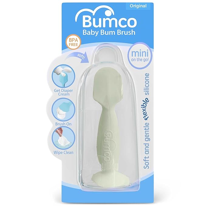 Bumco Diaper Cream Spatula (Mini) - BPA-free Butt Paste Diaper Cream Applicator, Soft & Flexible Diaper Rash Cream Applicator, Butt Spatula Baby, Mom-Invented Diaper Bag Essentials (Sage Green)