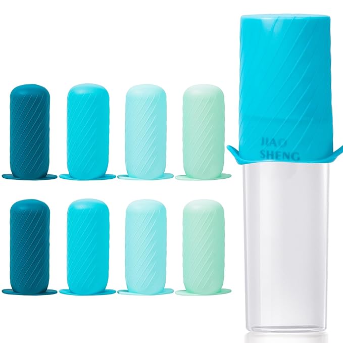 Bottle Covers for Travel, Leak Proofing, Travel Size Container Silicone toiletry sleeves, Leak Locks Travel Accessories for Shampoo Wash Body Bottles and other beauty and personal care(8pcs)
