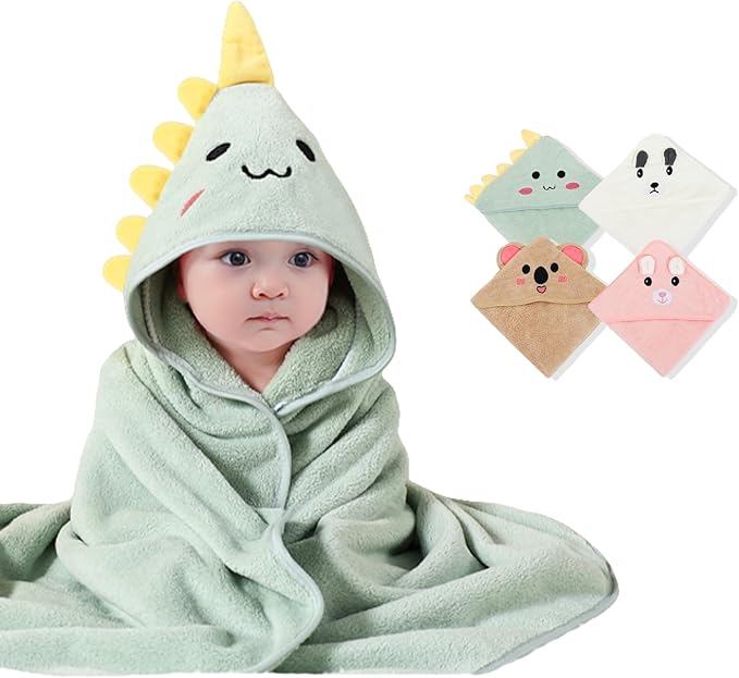 4Pcs Baby Hooded Towel,31 * 31 in Toddler Bath Towels for Newborn Babies,Toallas de Baño para Bebe,Organic Infant Kids Boy Essentials 1-3