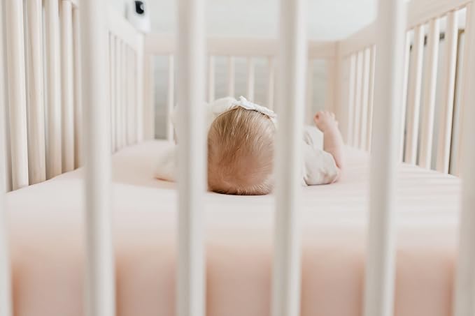 Copper Pearl Premium Knit Baby Crib Sheets for Standard Mattresses, Breathable and Soft, Blush