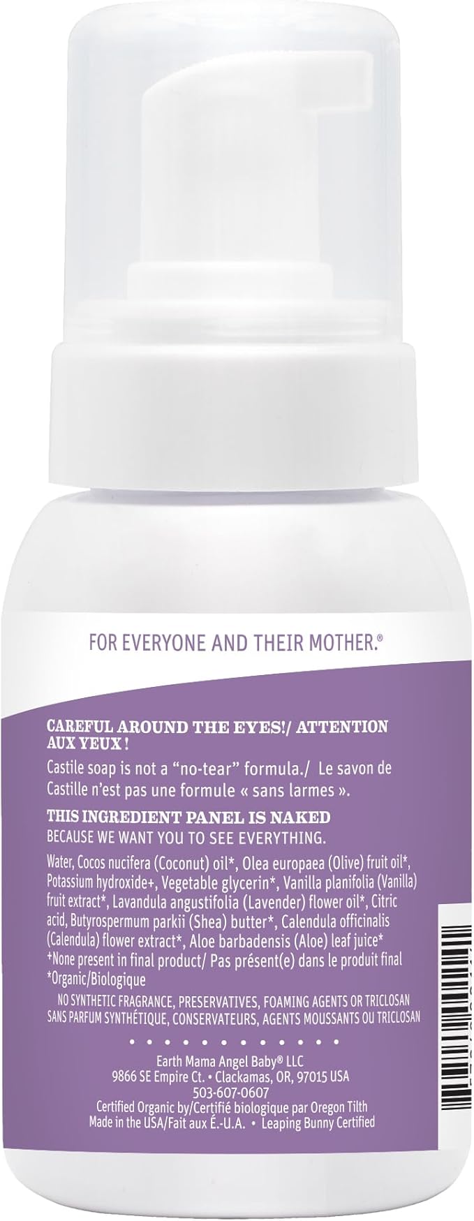 Earth Mama Calming Lavender Baby Wash with Gentle Castile Soap for Sensitive Skin, 5.3-Fluid Ounce