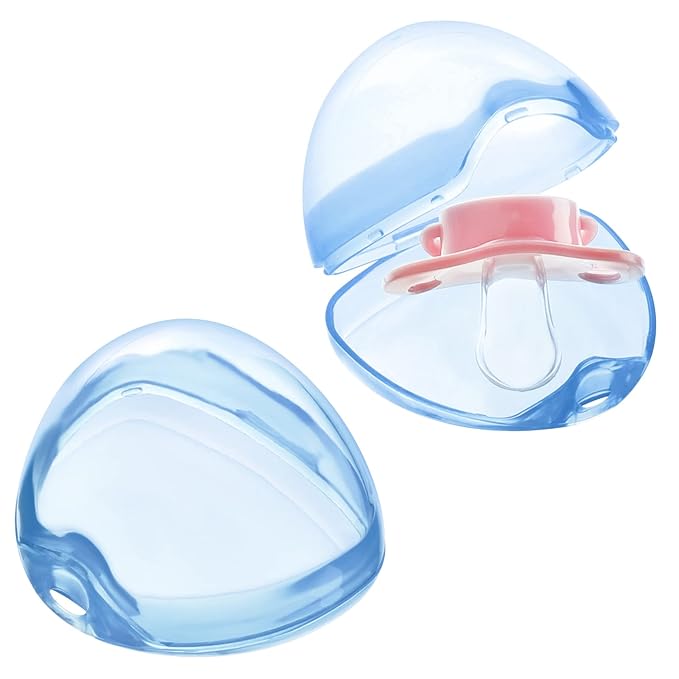 Accmor Pacifier Case, Pacifier Holder Case, Pacifier Container for Travel, BPA Free,Transparent Blue, 4 Pack