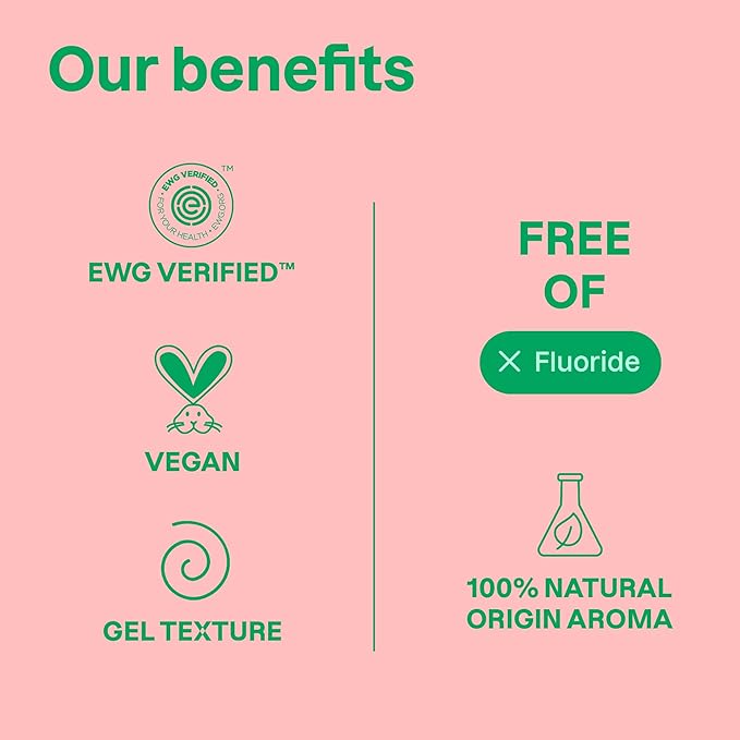 Attitude Baby and Child Fluoride-Free Training Toothpaste, Naturally Derived Ingredients, Vegan, EWG Verified, Strawberry, 2.6 Oz (Pack of 2)