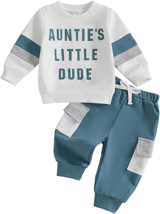 Infant Baby Boy Fall Clothes Set Funny Letter Sweatshirt Pant Outfit Toddler Winter Clothes 6 12 18 Months 2T 3T
