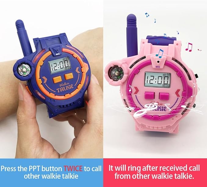 Rechargeable Walkie Talkie for Kids Two-Way Radio Walky Talky with Flashlight Children Outdoor Game Interphone Toy Game and Gifts for Boy and Girl Age 4 to 12 (Blue)
