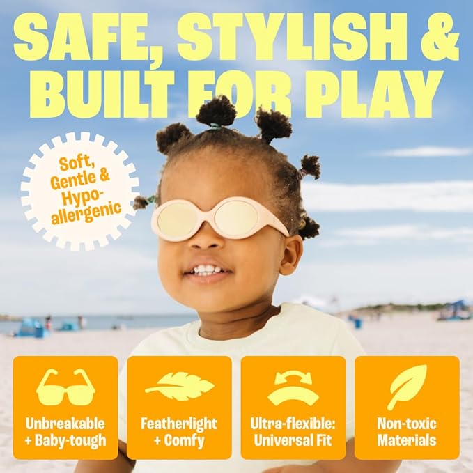 Polarized Baby Sunglasses With Strap - Unbreakable Flexible Infant Sunglasses For Toddlers Newborns 0-24 Months