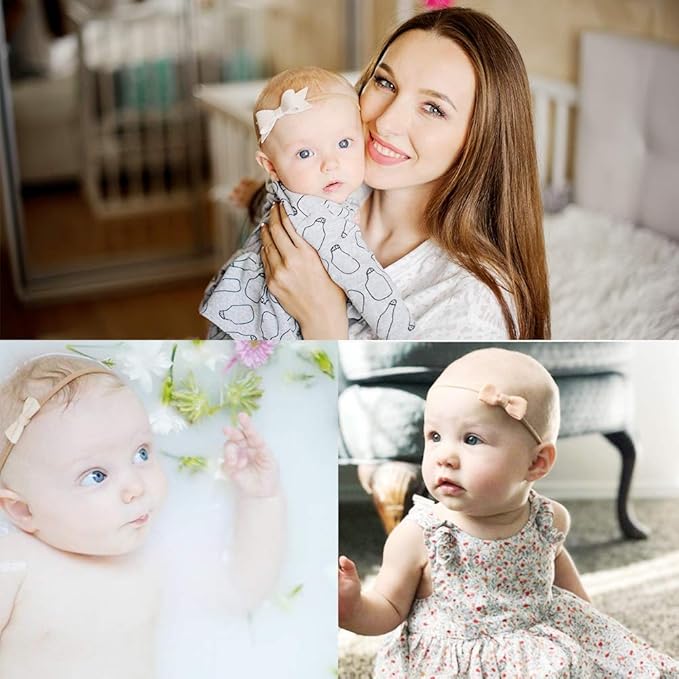 10 PCS Baby Girl Headbands and Bows Soft Elastic Nylon Hairbands Handmade Newborn Head Bands Hair Accessories for Babies Infant Toddler