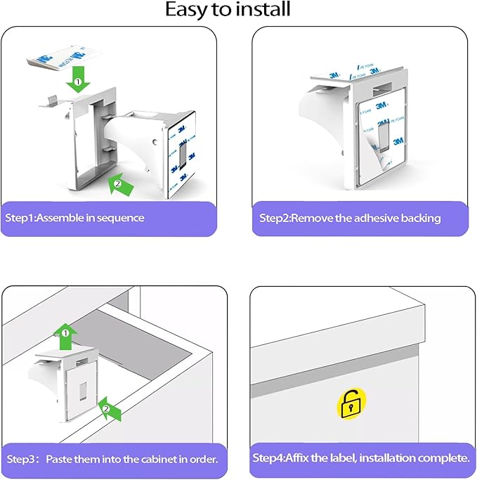 (24Locks + 6keys) Withletune Magnetic Cabinet Locks for Child Proofing - Child Safety Drawer Lock, Suitable for Kitchens, cabinets, and Storage cabinets - no Drilling Required, Adhesive Installation.