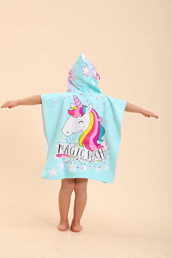 Unicorn Kids Hooded Towels - Swimming Towels & Robes for Boys/Girls, 2-10 Years