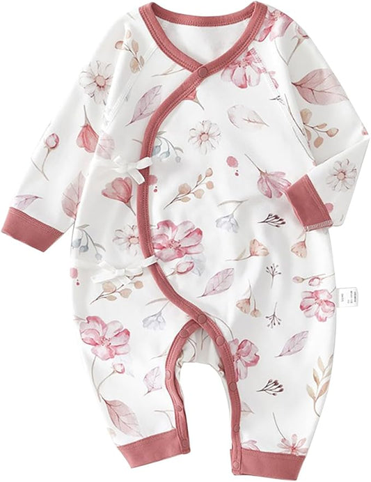 100% Organic Cotton Soft 0-6 Months Unisex Footless Newborn Baby Sleepers Pajamas Romper Boys Girls Long Sleeve