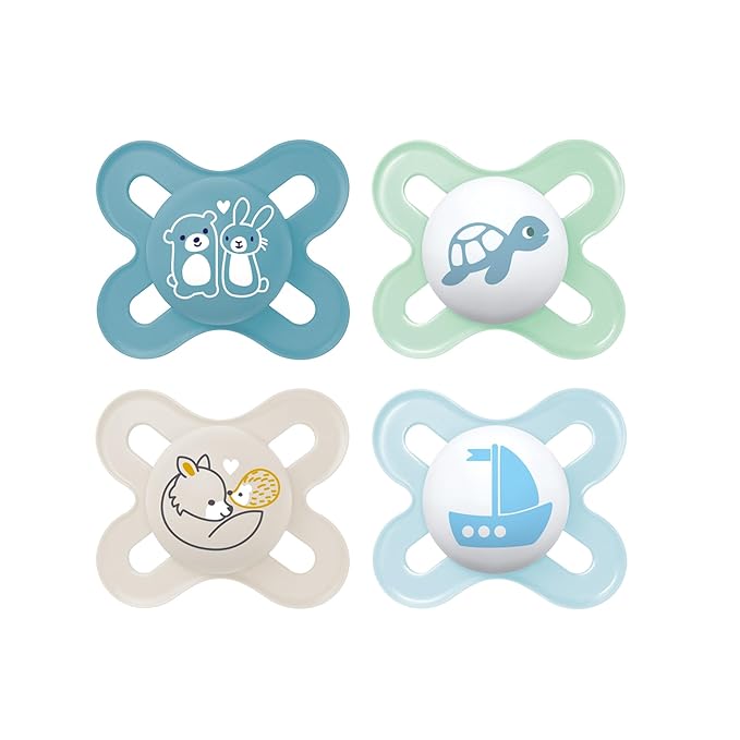 MAM Original Start Matte Baby Pacifiers 0-3 Months Newborns, BPA-Free Skin Soft Silicone Nipple, Developed with Medical Experts, Easy to Clean, 4 Count