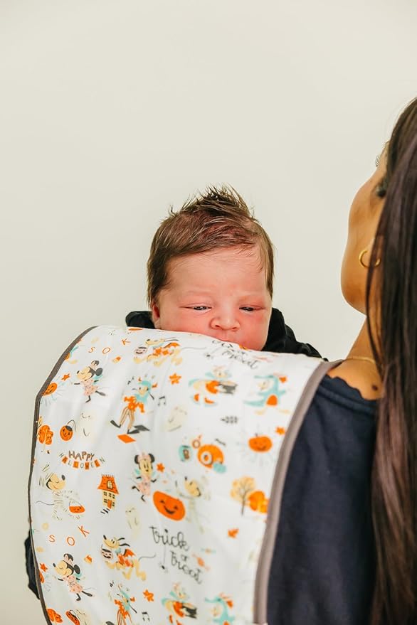Copper Pearl Baby Burp Cloth Large 21''x10'' Size Premium Absorbent Triple Layer Gift Set 'Mickey Mouse's Boo Bash' (Pack of 3) - One Size
