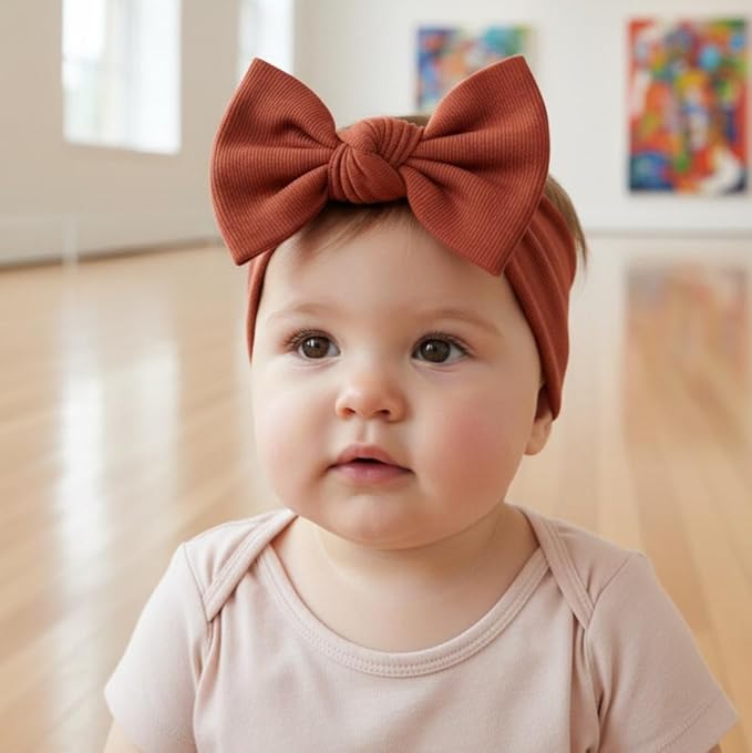 Baby Girl Headbands-Infant,Toddler Cotton Handmade Hairbands with Bows Child Hair Accessories