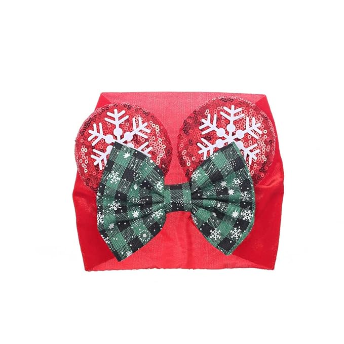 Baby Girl Mouse Ears Turban Headband, Velvet Hair Bow Headwrap, Wide Hairband for Newborn Infant Toddler, Fashion Headwear Party Supplies