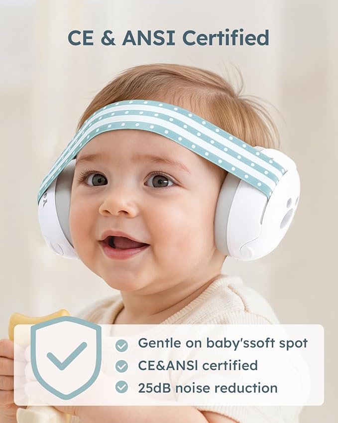 Yoofoss Baby Ear Muffs Noise Protection for Infant and Babies Up to 36 Months - Noise Cancelling Headphones for Ear Protection, Sleep, Travel Baby Essentials