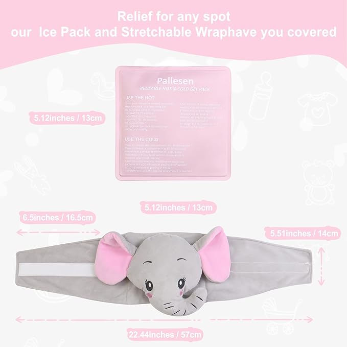 Colic Baby Relief,Gas Relief for Infants,Baby Colic Heated Tummy Wrap,Baby Swaddling Belt for Colic Calm,Natural Relief for Upset Stomach in Babies and Toddlers,Elephant