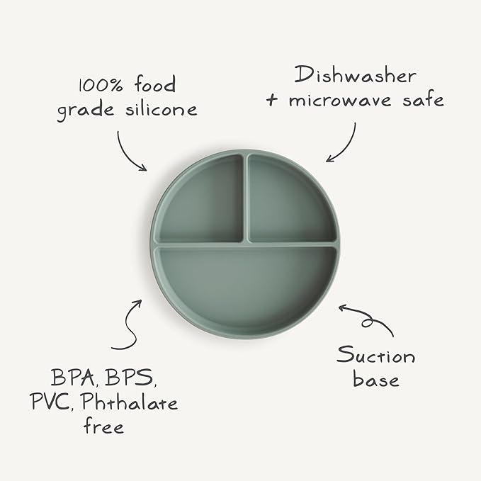 mushie Silicone Suction Plate | BPA-Free Non-Slip Design (Natural)