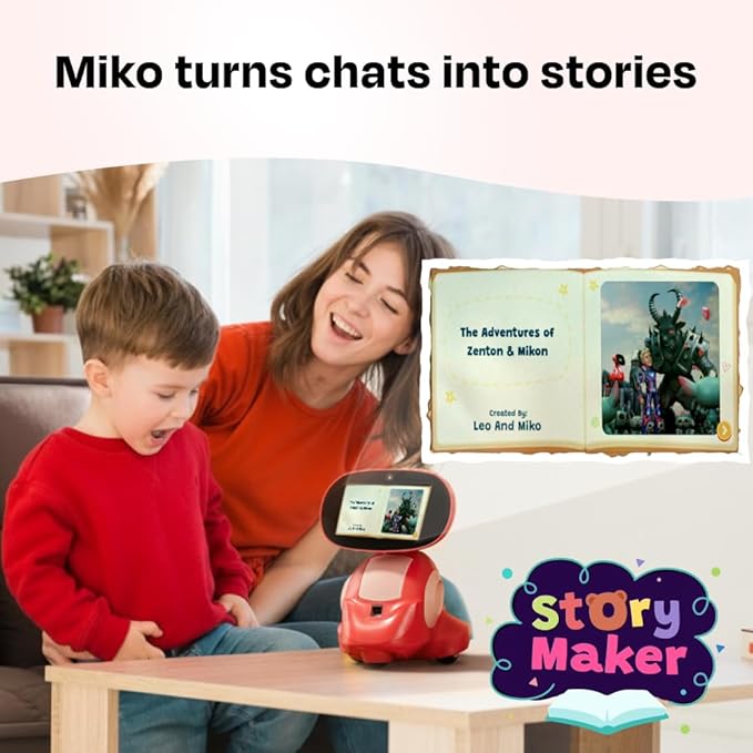 Miko 3 AI Robot for Kids – Smart Educational & STEAM Learning Robot with Interactive Apps, Games, Stories & Activities for Girls & Boys Ages 5–10 | Red