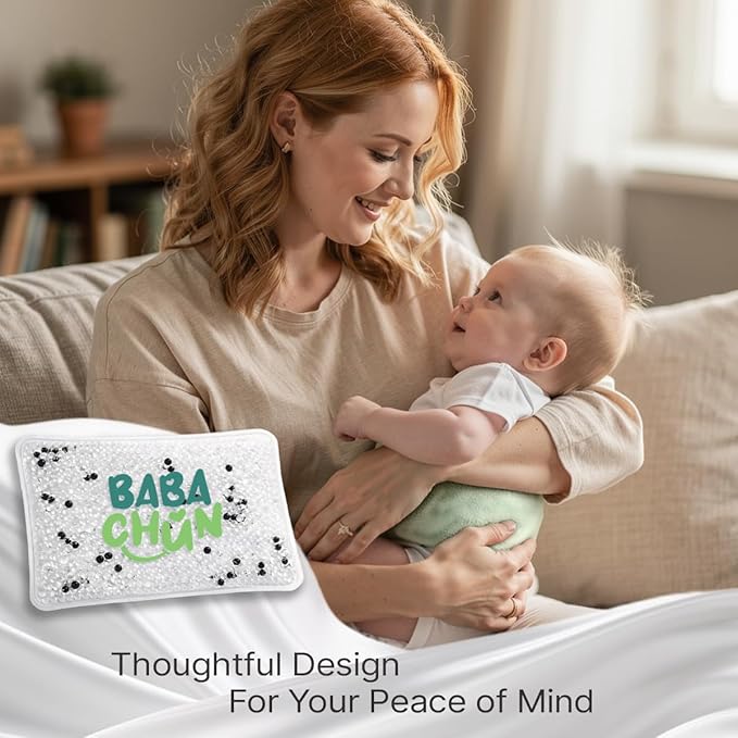 Belly Belt for Tummy Ache, Colic and Gas Relief – Hot and Cold Therapy – Heat Warning Safety Beads– for 2-Months-Old Infant to 4-Years-Old Toddler