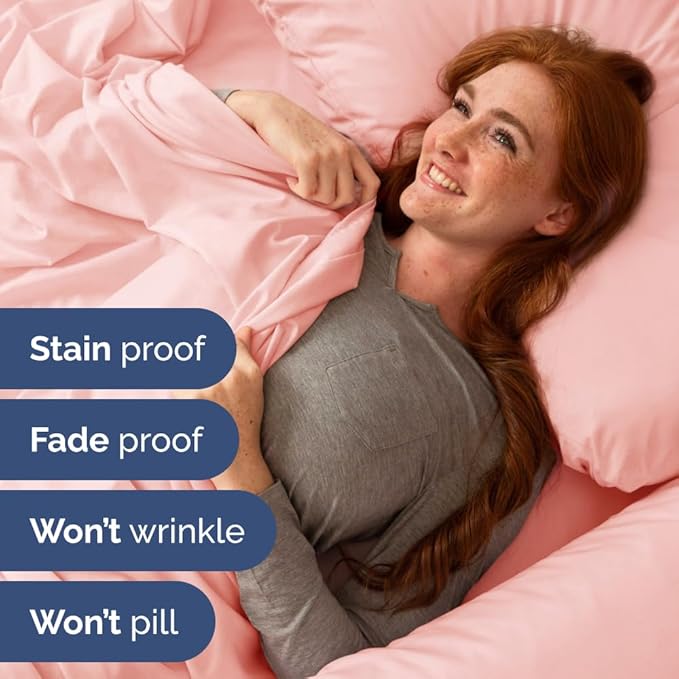 Split Head King Sheet Set – 4 Piece Flex Split Top King Sheets for Adjustable Beds - Fits 14” to 16" Mattress w/ Deep Pockets - Soft, Breathable & Cooling - Luxury Bedding and Wrinkle Free - Baby Pink