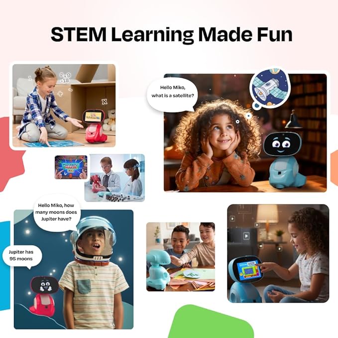 Miko 3 AI Robot for Kids – Smart Educational & STEAM Learning Robot with Interactive Apps, Games, Stories & Activities for Girls & Boys Ages 5–10 | Red
