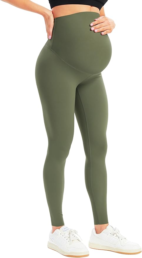 BONVIGOR Women's Maternity Leggings Over The Belly Bump Workout Full Length Leggings Running Active Yoga Pants