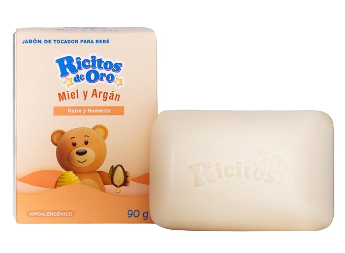 Ricitos de Oro Honey Bee Bar Soap, Hypoallergenic Bar Soap, Assists in Moisturizing Baby's Skin, Delicate Skin, 6-Pack of 3.5 Oz, 6 Bar Soaps.