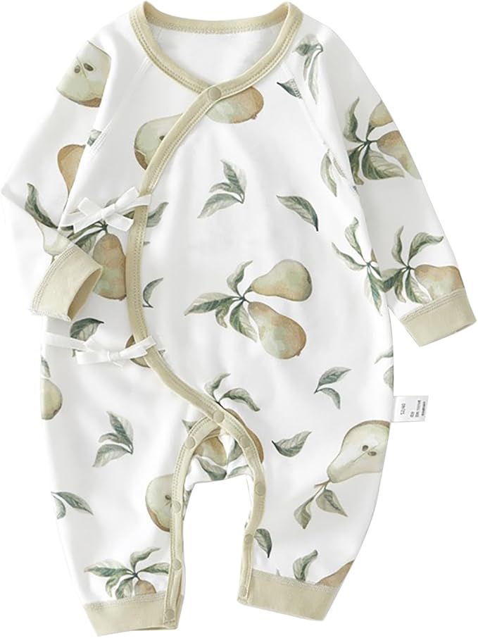 100% Organic Cotton Soft 0-6 Months Unisex Footless Newborn Baby Sleepers Pajamas Romper Boys Girls Long Sleeve