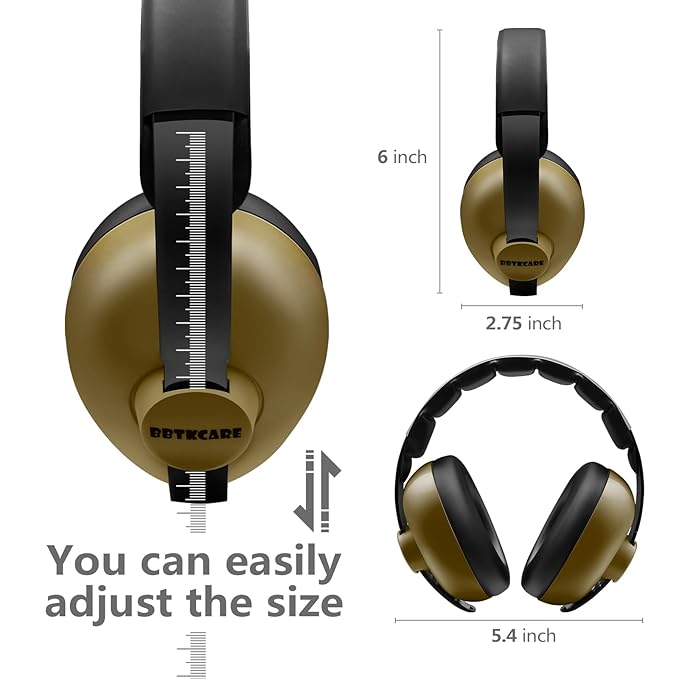 Baby Headphones - Infant Ear Protection for Babies | Baby Earmuffs Noise Cancelling Headphones 3-36 Months - Army Green