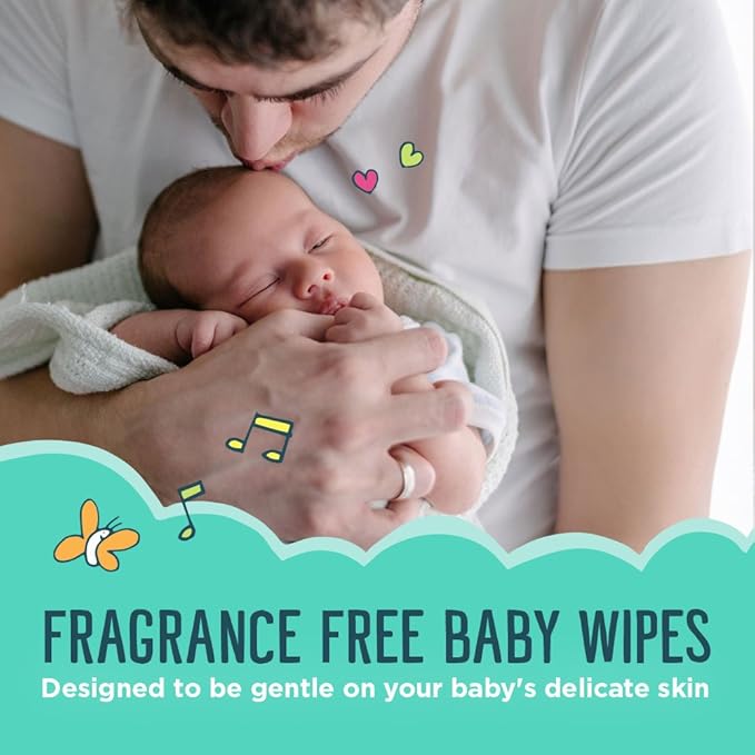 Seventh Generation, Baby Wipes, Unscented and Sensitive, 64 Count (Pack of 2)