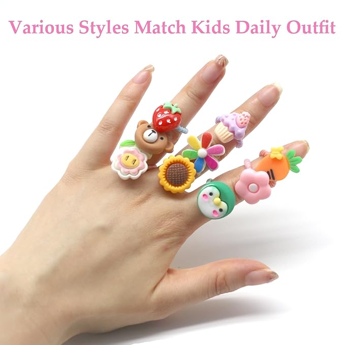 60Pcs Baby Hair Ties, Cute Cartoon Small Hair Ties for Toddlers Little Girls, Colorful Elastic Pony Tails Hair Bands 0.8inch Dia, No Damage Seamless Soft Hair Accessories, Kids Gift, BlueZOO