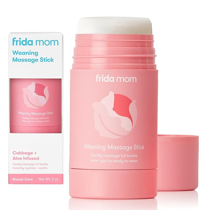Frida Mom Weaning Massage Stick, Breast Milk Weaning Balm Stick, Stop Breastfeeding Naturally, Infused with Cabbage & Aloe