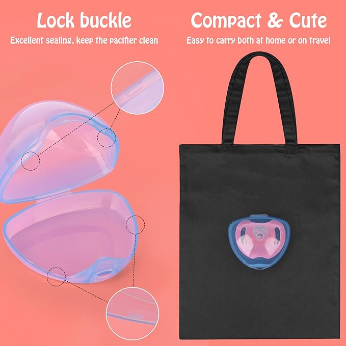 Accmor Pacifier Case, Pacifier Holder Case, Pacifier Container for Travel, BPA Free,Transparent Blue, 3 Pack