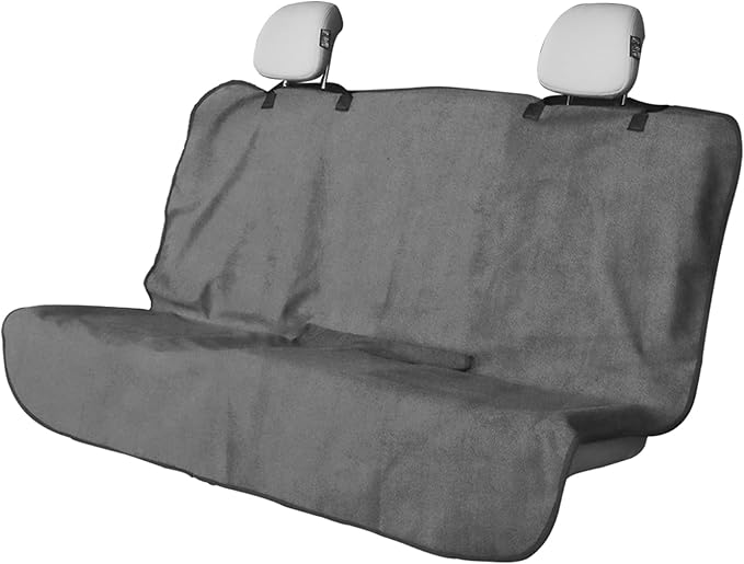 Back Seat Cover Protector for Dogs and Kids, Universal Waterproof Towel Rear Bench Seat Cover for Car, Truck, Van & SUV, Machine-Washable Backseat Car Covers (Gray, 1pcs Rear Seat)