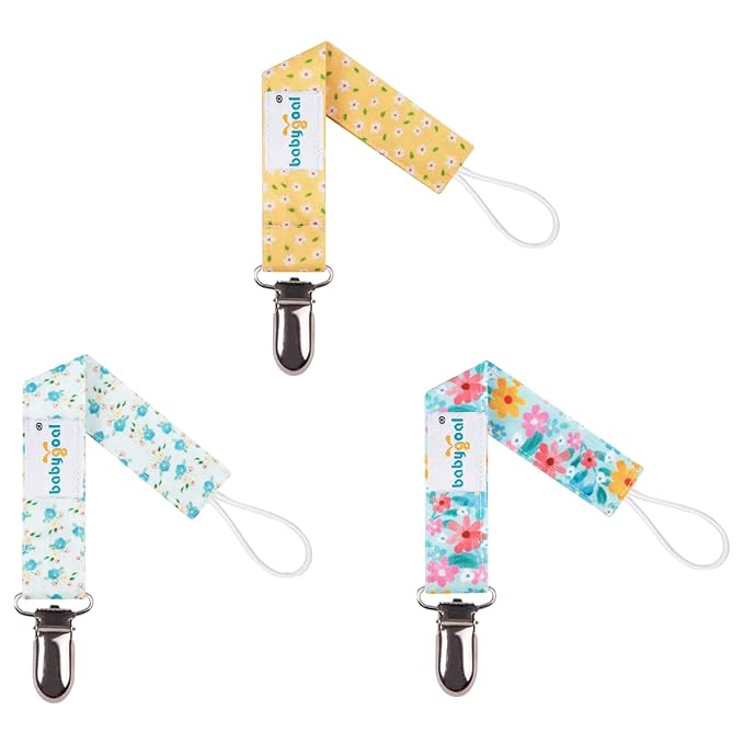 babygoal Baby Pacifier Clips, 6 Pack Metal Clips Pacifier Holder for Boys and Girls Fits Most Pacifiers and Binkies 6MP31