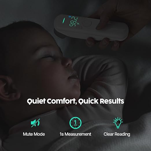 3-in-1 No Touch Forehead Thermometer - Body & Room Temperature + Indoor Humidity Check | Baby Thermometer for Infants, Kids, Adults, Medical Grade, All-in-one Family Care Device