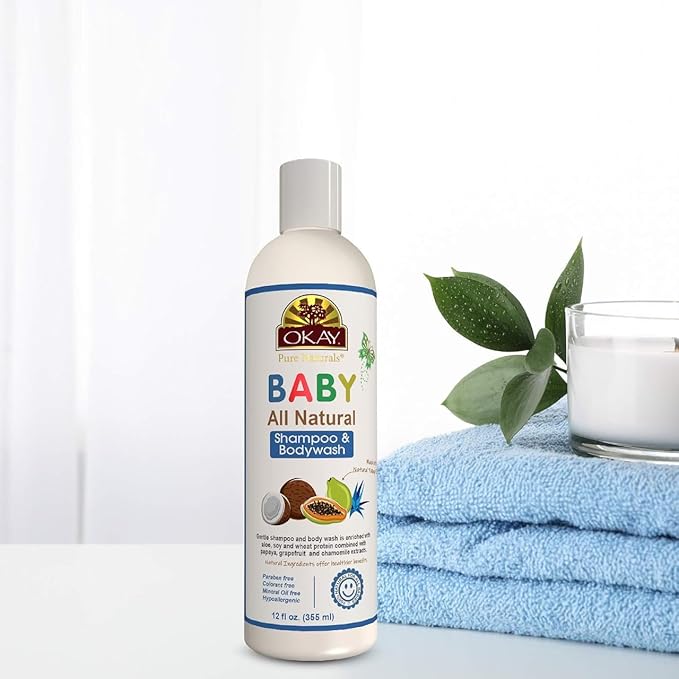 OKAY Pure Naturals All Natural Baby Shampoo & Body Wash - 12 oz / 355 ml