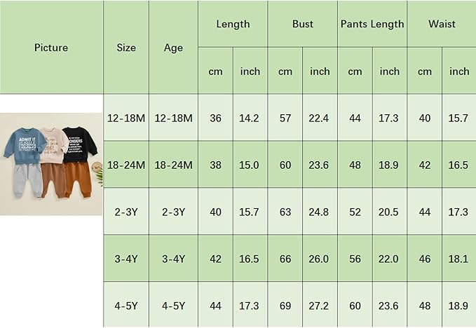 wdehow Toddler Baby Boy 2Pcs Outfits Letters Print Pullover Tops + Drawstring Pants Set Fall Winter Clothes